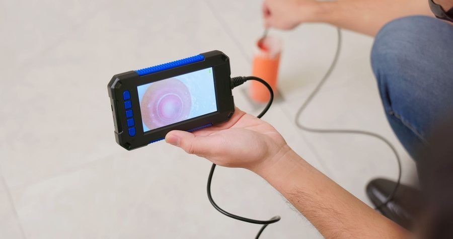 closeup on camera used to check the water pipes